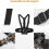 Action Camera Accessory Kit, Chest Strap, Backpack Strap Mount, Shoulder Strap Holder, 360 Degree Rotating Head Strap an 4