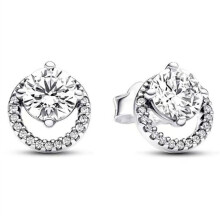 (Style K) Women's Silver Tone Round Halo Cubic Zirconia Pendant Necklace, Delicate Link Chain Sparkling CZ Jewellery for Ladies