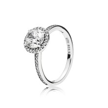 (Style O) Women's Silver Tone Round Halo Cubic Zirconia Pendant Necklace, Delicate Link Chain Sparkling CZ Jewellery for Ladies