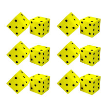 Dot Schuim Dobbelstenen Set, 2 Per Set, 6 Sets