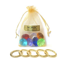Toys Sonic 7 Chaos Emeralds & 5 Golden Power Rings - AAA WORLD