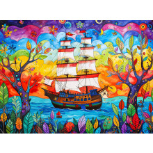 Cross & Glory - Chasse au Trésor des Caraïbes - Puzzle Jigsaw 1000 Pièces pour Adultes | Aventure Colorée