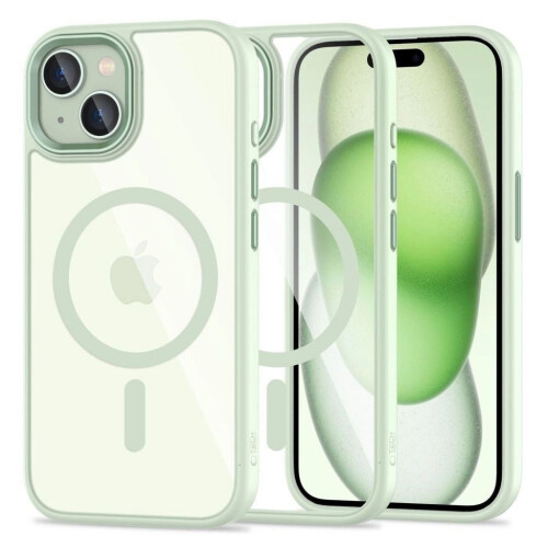Capa Tech-Protect MagMat MagSafe para iPhone 15 - Verde Transparente