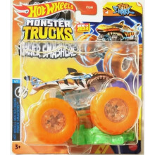 Hot Wheels Monster Trucks New for 2024 1:64 Scale Power Smashers (Tiger Shark)
