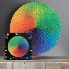 500 Pièces Puzzle Rond - Cubes CMY - Palette Arc-en-Ciel - Puzzle Changeant de Couleurs - Jeu Intellectuel Difficile pour Adultes