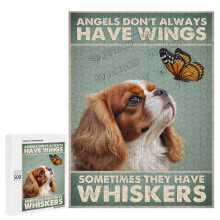 Puzzle Jigsaw 500 Pièces pour Adultes - Puzzles en Bois - Art de Cavalier King Charles Spaniel