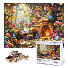 Casse-tête Cottage Champignon 500 Pièces Scène de Cabane Magique