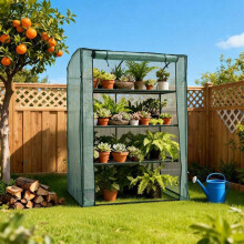 Serre de jardin - Mini Serre 130x70x170cm - Structure acier - Bâche PE respirante - Porte zippée enroulable