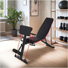 Vouwbare fitnessbank - 6 in 1 - Rugleuning 7 posities - Belastbaarheid 150 kg - 2 weerstandsbanden