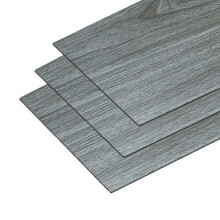 Zelfklevende PVC vloerbedekking - Lichtgrijs - 5,02 m² (36 stuks) - Waterdicht - Houtlook 1,5 mm