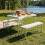 Table de camping pliante - 90 x 60 cm - Aluminium léger - Pliable format valise - 1 table + 2 bancs 1