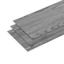 Zelfklevende PVC tegels - Houtimitatie - Donkergrijs - 5,02 m² (36 stuks) - Waterdicht
