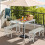 Table de camping pliante - 90 x 60 cm - Aluminium léger - Pliable format valise - 1 table + 2 bancs 6