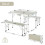 Table de camping pliante - 90 x 60 cm - Aluminium léger - Pliable format valise - 1 table + 2 bancs 2