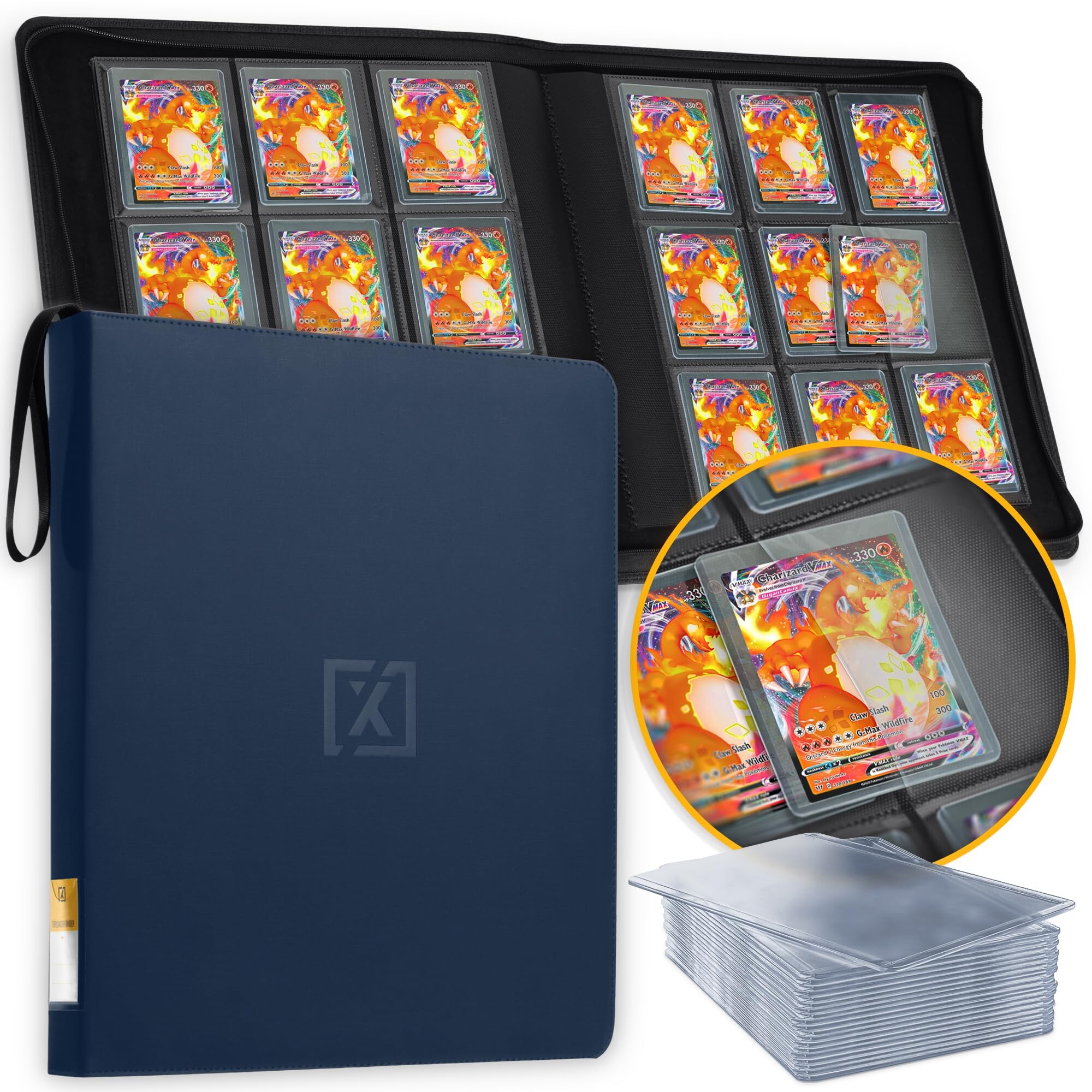 X PRO Toploader Binder | Holds 252 Toploaders | 20 Toploaders INCLUDED ...