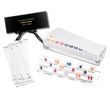 Luxe & Legend (Copertura Bianca) Set di Gioco Rummy - Tessere Bianche Incise, Supporti in Acrilico Lucite & Scatola Premium