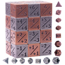 MTG Metaal Dobbelstenen Set, 24 Stuks 6-Zijdige Dobbelstenen, 14 D&D Dobbelstenen Accessoires