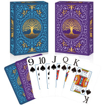 Spielkarten 2er Pack, Spielkarten, Großdruck, leicht zu mischen, Premium Pokerkarten für Familienspiele