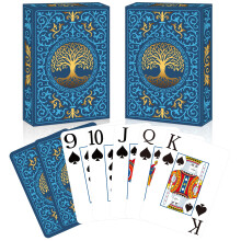 Spielkarten 2er Pack, Kartenspiel, Großdruck Spielkarten, Leicht zu mischen, Premium Pokerkarten für Familienspiele