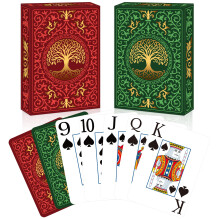 Spielkarten 2er Set, Kartenspiel, Großdruck Spielkarten, leicht zu mischen, Premium Pokerkarten für Familienspiele