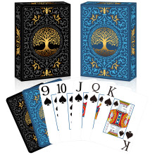 Spielkarten 2er Pack, Karten mit großen Druck, leicht zu mischen, Premium Pokerkarten für Spiele