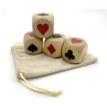 UAYBABU Holz Euchre Trumpf Marker Würfel Set - Groß 1,57" (4cm) Druck Würfel, Trumpf Poker Spielset