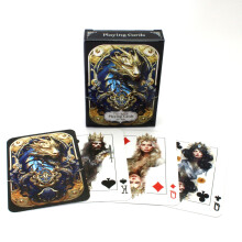 Noble Artisan Designs Drachen Spielkarten, Fantasy Kunst Poker Deck, Drachen Themen Deck, Sammlerkarten (Blau)
