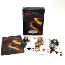 Noble Artisan Designs Drachen Spielkarten, Fantasy Poker Deck, Drachen Motiv Deck, Sammlerkarten (Feuer)