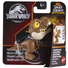 Jurassic World Dominion Uncaged Wild Pop Ups Dinosaur Toys, Collectible Figures, Manually Activated (Snap Squad Attitudes Tyrannosaurus Rex Brown)