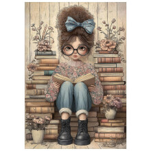 Superbe Puzzle Jigsaw 300 Pièces Fille Lisant Livres Cadeau Décoration