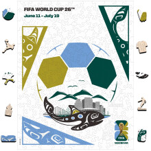Puzzle en Bois Poster Ville Coupe du Monde FIFA 2026 Vancouver, 200 Pièces, Cadeau Décor Maison