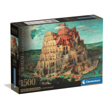 Clementoni - 31738 Puzzle da 1500 Pezzi Art per Adulti e Adolescenti, Collezione Museo, Torre di Babele di Bruegel, con Poster