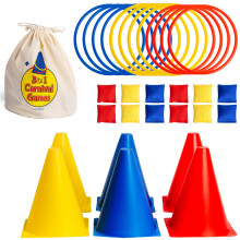 Gioco del Ring Toss Covelico, Percorso ad Ostacoli per Bambini 3-5, Giochi di Compleanno