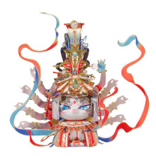 MU 3D Metaal Puzzels Boeddhistische Kwan Yin Standbeelden Kat Figuren