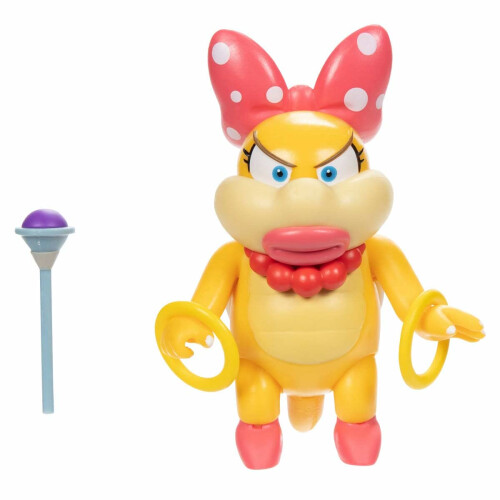 Super Mario SUPER MARIO Figurine 4 pouces Wendy Koopa avec Bâton 41543