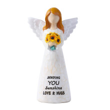 YTHISPF Sunflower Gifts for Women, Get Well Gifts for Women, Thinking of You Gift for Womens, Guardian Angel Statue,Self Care Gift for Womens, Sculpte