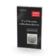 Magiarcana Manches à Pièces 2x2 - 1000pcs, Sans Agrafe, Protecteurs & Support pour Pièces Miniatures
