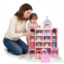 Maison de Poupée de Rêve pour Filles, 2026, 4 Étages, 17 Chambres, Poupées, Lumières, Animaux, Mobilier & Accessoires