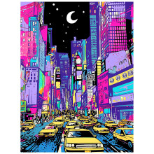 RoseArt - Neon Brights - Neon NYC - Puzzle de 500 pièces, Skyline de NYC