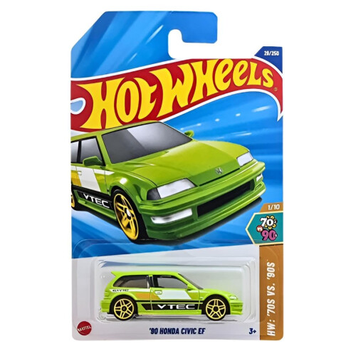 Hot Wheels Hot Wheels '90 Honda Civic EF, Vert, Collection 70s vs 90s, 1/10