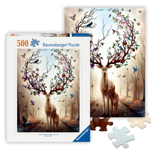 Ravensburger Ravensburger - Cervi Magico - Puzzle da 500 Pezzi - Immagini Vivide di un Cervus Mistico