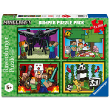 Ravensburger Minecraft 4x100 Teile Puzzle Set für Kinder ab 5 Jahren