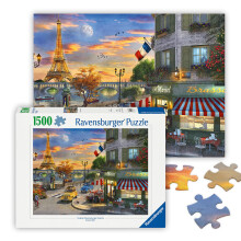 Ravensburger - Città Romantica di Parigi - Puzzle da 1500 Pezzi - Via Storica e Torre Eiffel - Premium