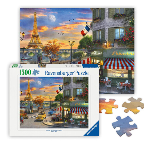 Ravensburger Ravensburger - Città Romantica di Parigi - Puzzle da 1500 Pezzi - Via Storica e Torre Eiffel - Premium
