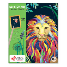 Chalk And Chuckles Animal Power Scratch Art Kit For Kids 6-12, Diy Sticker Activity, Birthday Return Gifts For Girls & Boys Ages 5, 6, 7, 8, 9, 10 Yea