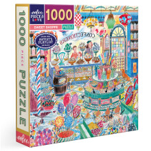 eeBoo Puzzle 1000 Pièces - Sweet Shoppe pour Adultes, Carré 23" x 23" en Carton Recyclé