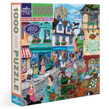 eeBoo Puzzle 1000 Pièces - Village au Bord de la Mer, 23" x 23" Écologique