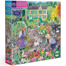 eeBoo Puzzle 1000 Pièces - Puzzle Jigsaw Fleurs Françaises, 23" x 23", Écologique