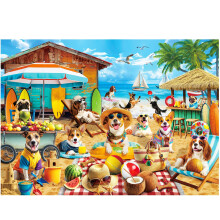 BenBen Puzzles für Erwachsene 500 Teile, Hunde im Urlaub, Hundepuzzle mit Mustern