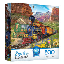 RoseArt - Illustrations de Chris Bigelow - Puzzle Canyon Express 500 Pièces - Train Coloré en Paysage Désert